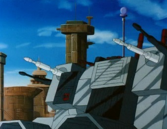 Metroplex city configuration at Autobot City — original US G1 animation, Five Faces of Darkness, Part 5.