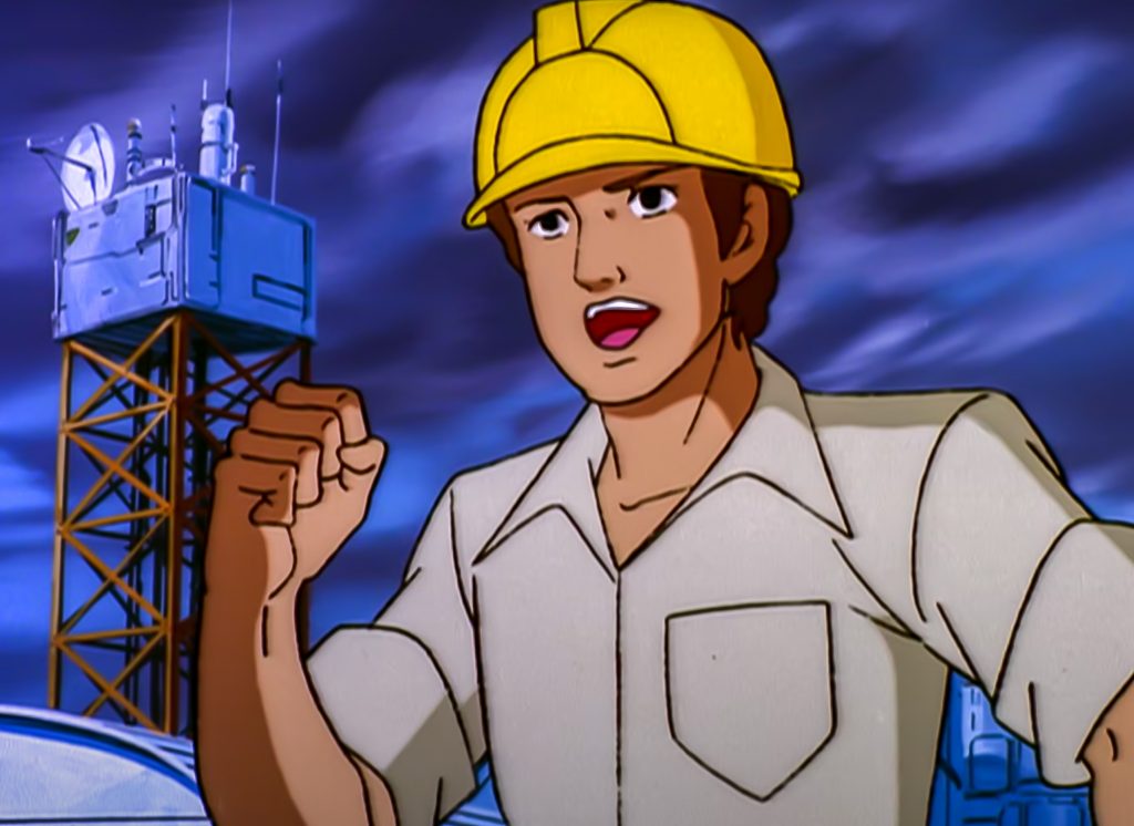 Spike Witwicky on the oil rig in More Than Meets the Eye.